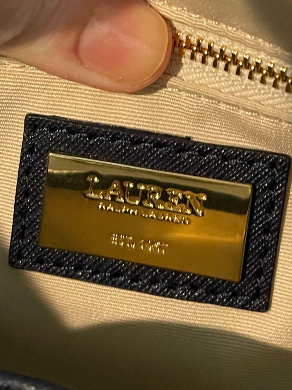 *Rare* NWOT Lauren Ralph Lauren Striped Leather Medium Danni Bag - Picture 7 of 12